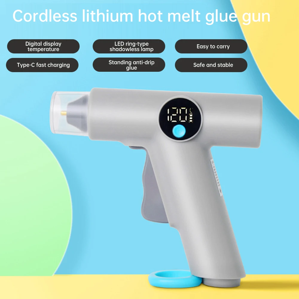 25W Digital Display Hot Melt Glue Gun With 22Pcs Transparent Glue Stick Mini Gun Home Electric Heat Temperature Gun Repair Tool