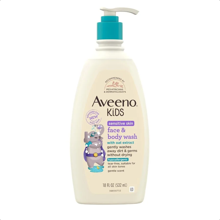 

Aveeno Sensitive Skin Face Body Wash With Oat Extract Gently Washes Away Dirt Germs Without Drying TearFree Suitable for All Sk