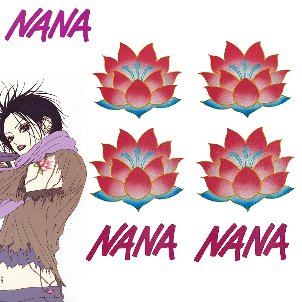 

Anime NANA Cosplay Tattoo - Oosaki Nana Lotus Flower Waterproof Stickers, Halloween Masquerade Prop & Body Art Accessory