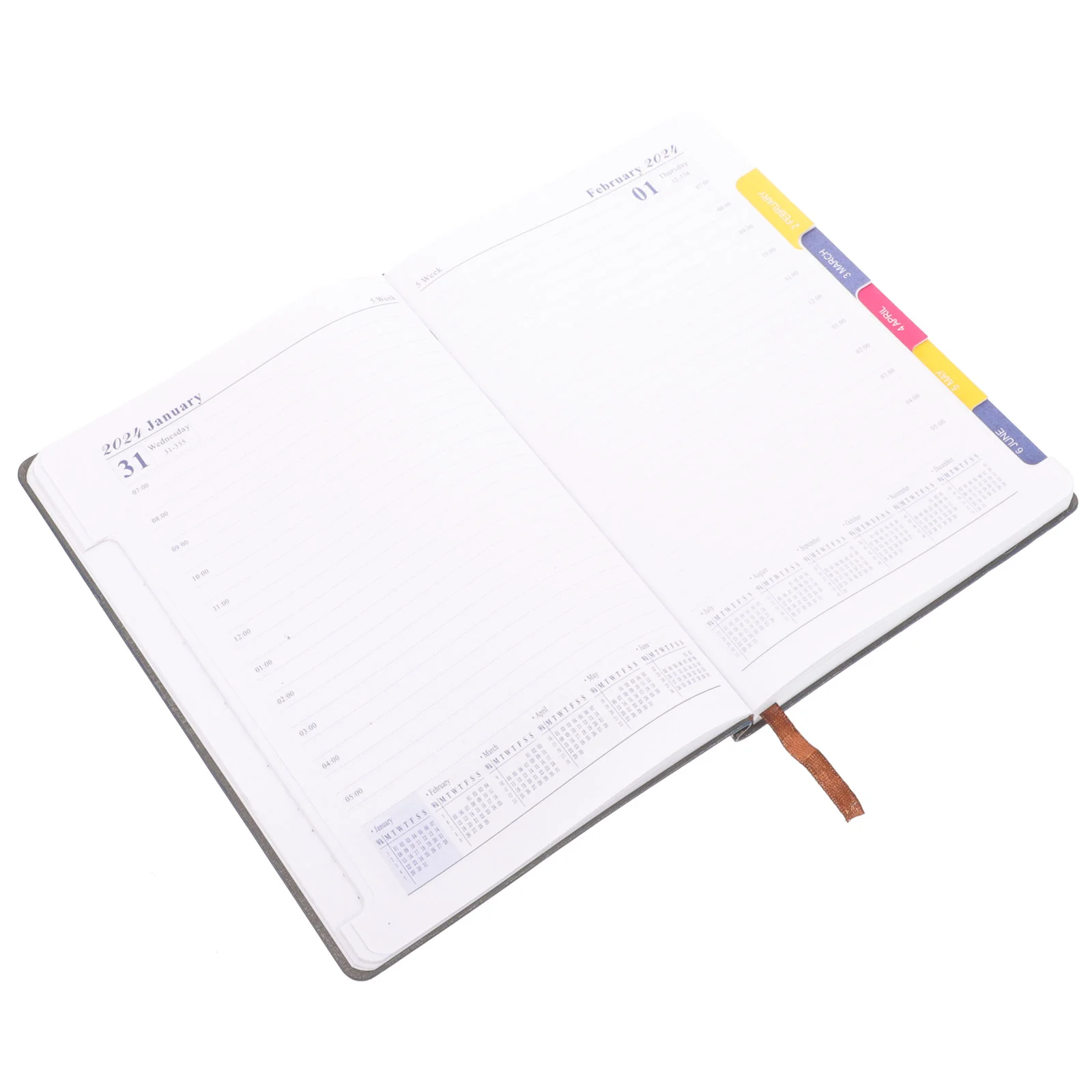 

2024 Agenda Book Calendars Office Accessory Notebook for Schedules Delicate Planner Paper Portable Notepad Student Writing