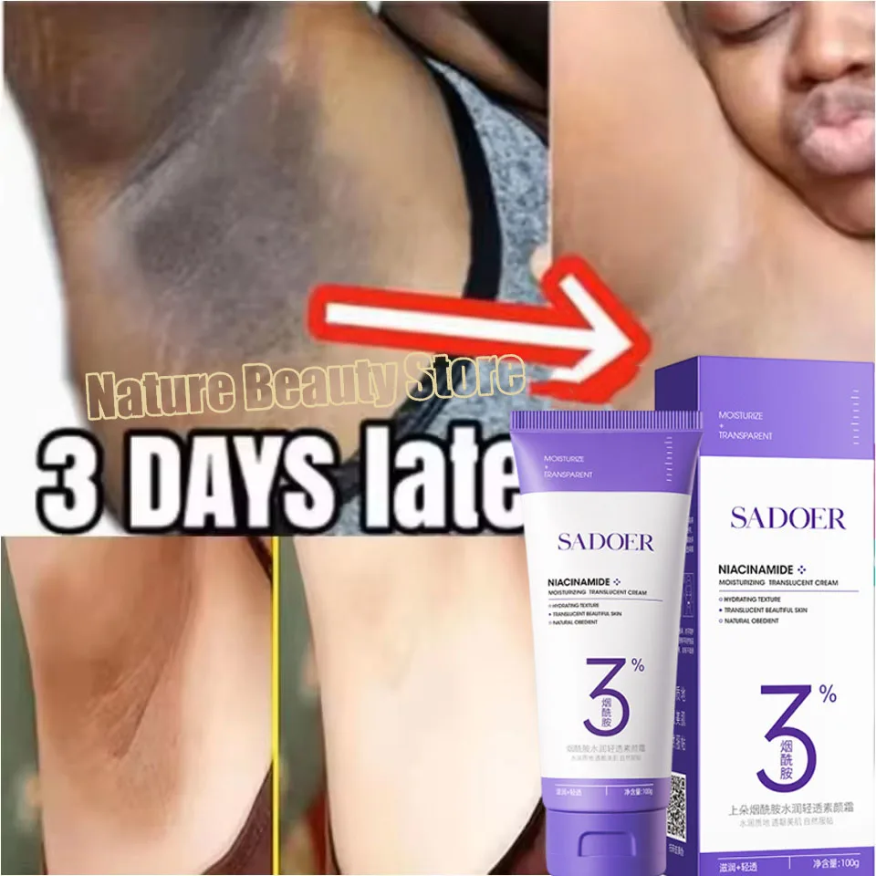 

100ml Body Whitening Cream Deep Skin Bleaching Brighten Body Scrub Knees Intimate Parts Armpits White Nourishing Care Products