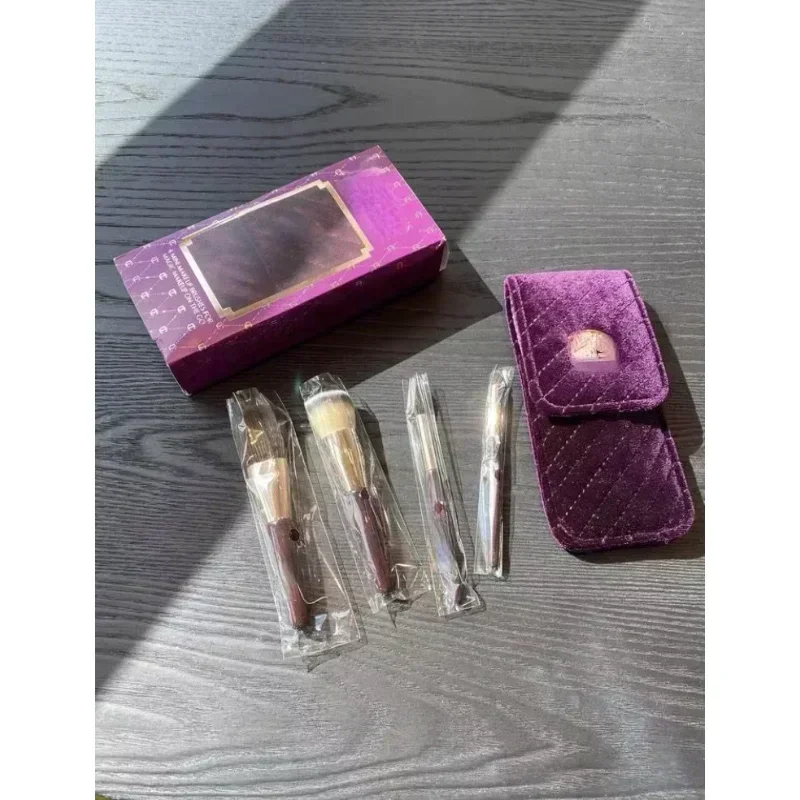 Brand C and T Purple 4pcs Brush Set With Bags Make Up Brushes Set