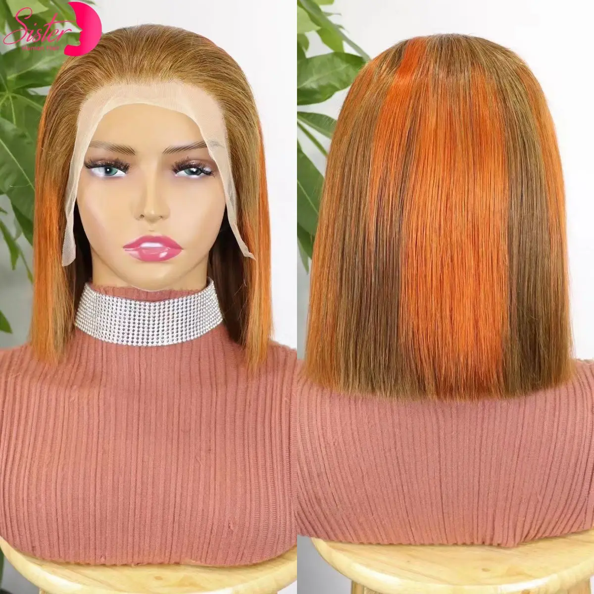 300% สั้นตรง Double Drawn BOB Wigs 13x4 โปร่งใสลูกไม้ด้านหน้าวิกผมผมมนุษย์ 100% ดิบบราซิล Remy ผมสําหรับผู้หญิง