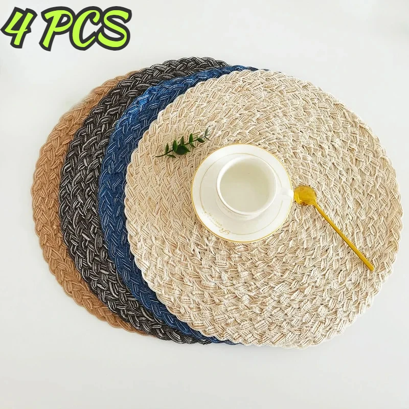 

Woven Round Wicker Placemats,Coaster,Farmhouse Placemats,Holiday Table Mats,Braid,Indoor and Outdoor PlaceMats,Heat Resistant