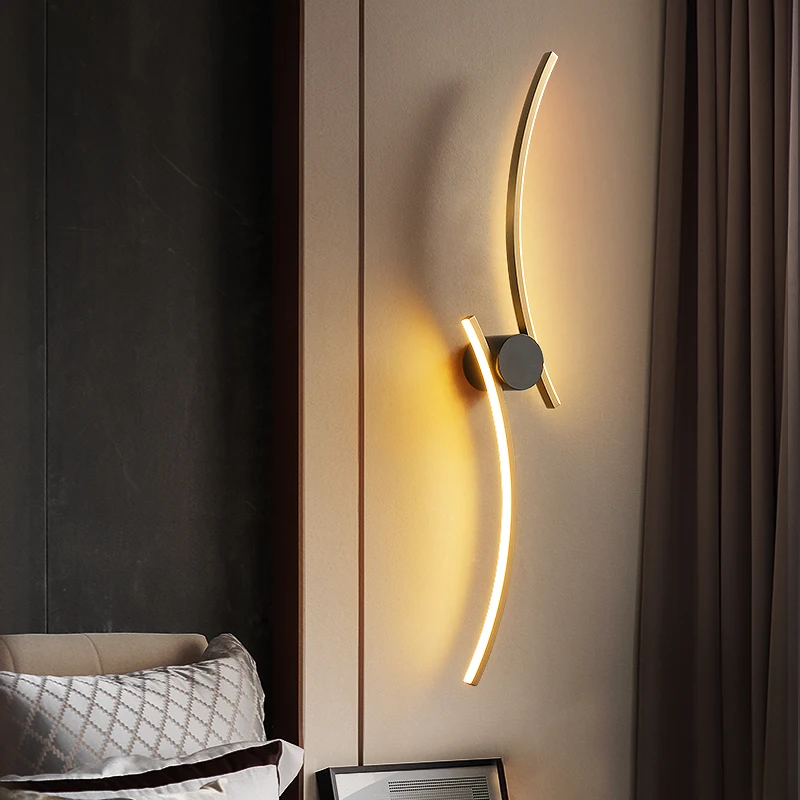 Post-Modern Cobre LED Wall Sconce, Lâmpada de Luxo Minimalista, Alta Qualidade, Lâmpada para Quarto, Foyer, Estudo, Banheiro, Sofá Fundo Decoração