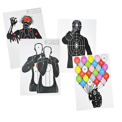 Archery Target Paper, Silhouette Splatter, Reactive Paper, Fun Shooting Feature Pictures, Training Accessories, 45x33cm, 5 Pcs