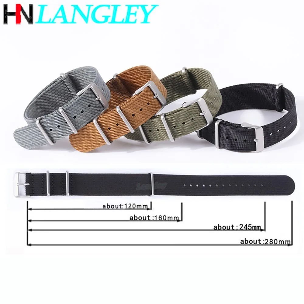 18mm 20mm 22mm Nylon Strap for Seiko Military Braid Ribbed Men Sport Bracelet for Huawei Gt2/3 for Samsung Galaxy Watch 3/4 Band