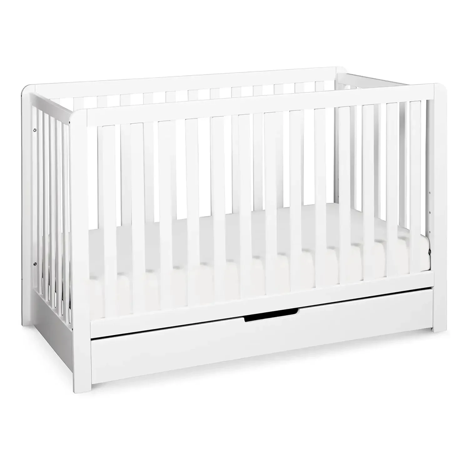 For Carter's by DaVinci Colby 4-in-1 Convertible Crib with Trundle Drawer in White, Greenguard Gold Certified, Undercrib Storage