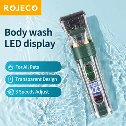 ROJECO Professional Dog Hair Trimmer Rechargeable Pet Hair Clippers Cutting For Puppy Dog Grooming Cat Haircut Electric Shaver