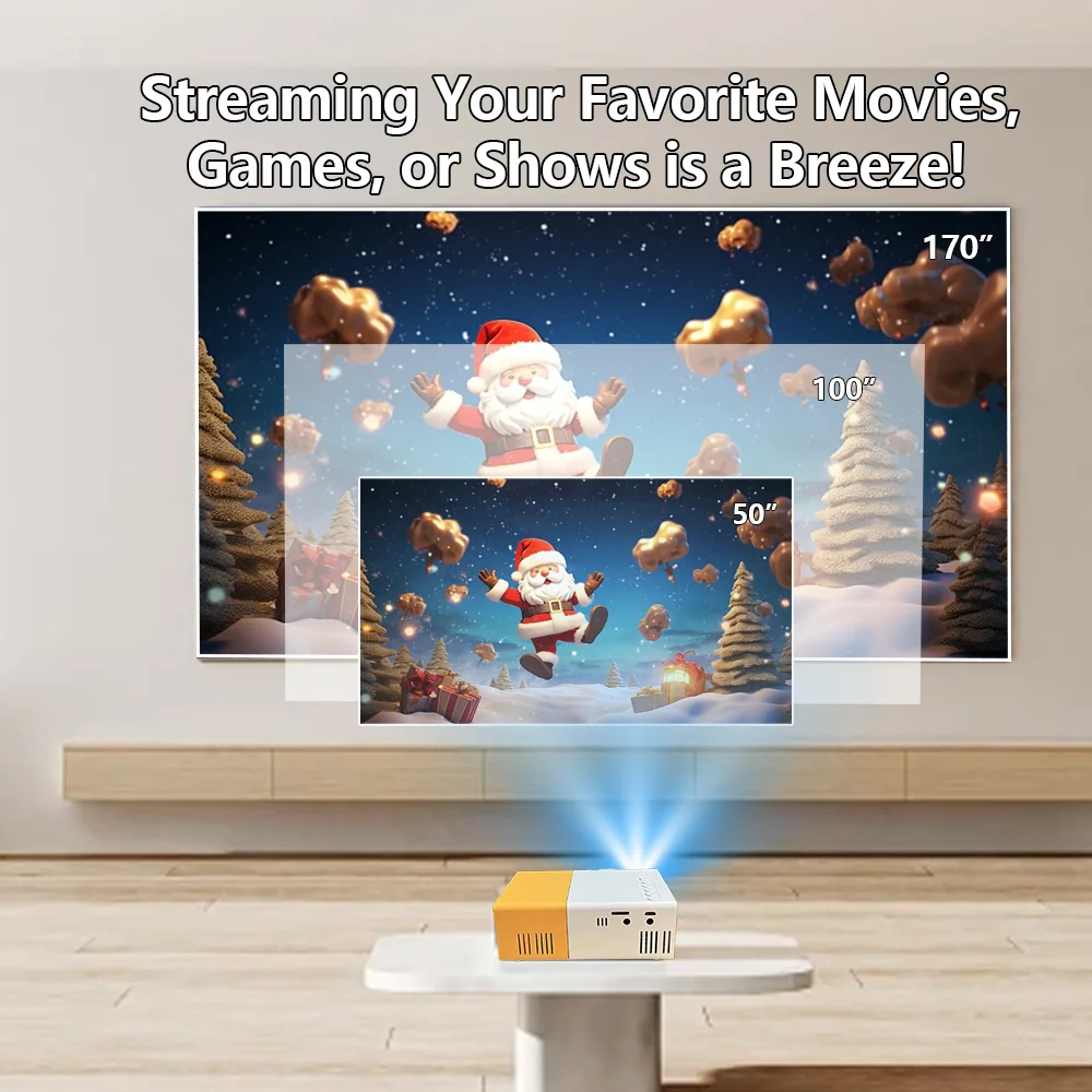 جهاز عرض LED صغير محمول ، Hdmi ، USB ، صوت ، مسرح منزلي ، مشغل وسائط ، Beamer ، هدية الهالي ، السفر في الهواء الطلق ، عيد الميلاد ، HD #4