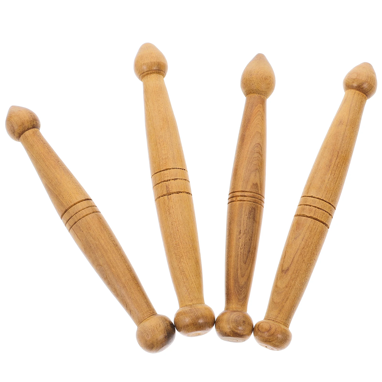 

4 Pcs Wood Massage Rod Acupressure Pen Natural Material Lightweight Body Massage Tool Portable Acupuncture Point Massager