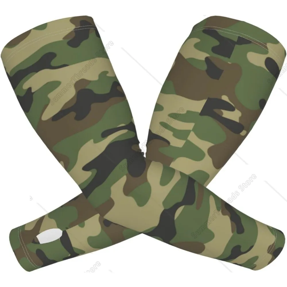 

Green Camouflage Sleeves Farm Sun Protection Thorn Proof Cooling Arm Sleeves Cover Arms For Garden Sports