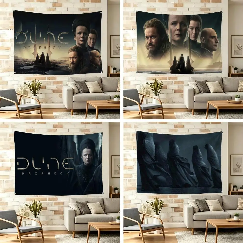 Famous Movie D-Dune Prophecy Tapestry Vintage Wall Hanging Decor Microfiber Fabric Poster Room Art Bedroom Home Gift