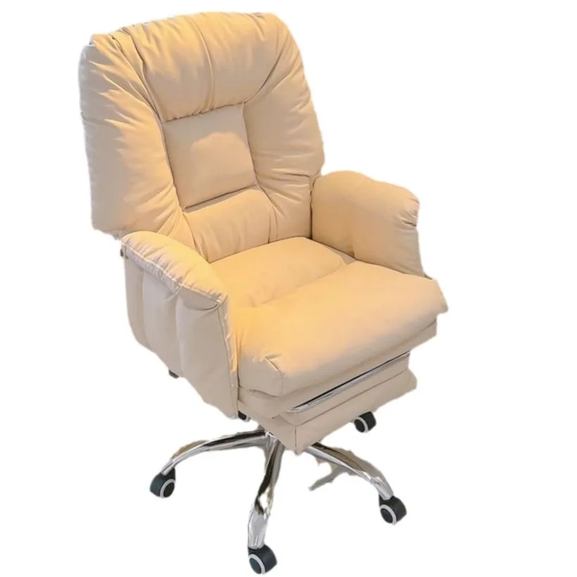 Office chair sedentary and comfortable ergonomic chair study soft waxy reclining office chair removable