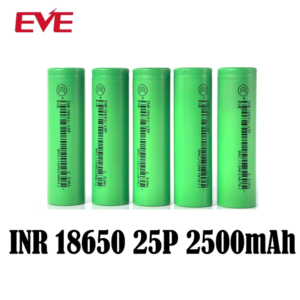 1-20pcs EVE 18650 25P 2300mAh 30A 3.6V Battery High Discharge Fast Charge Lithium Battery For Power Tool Vacuum Cleaners