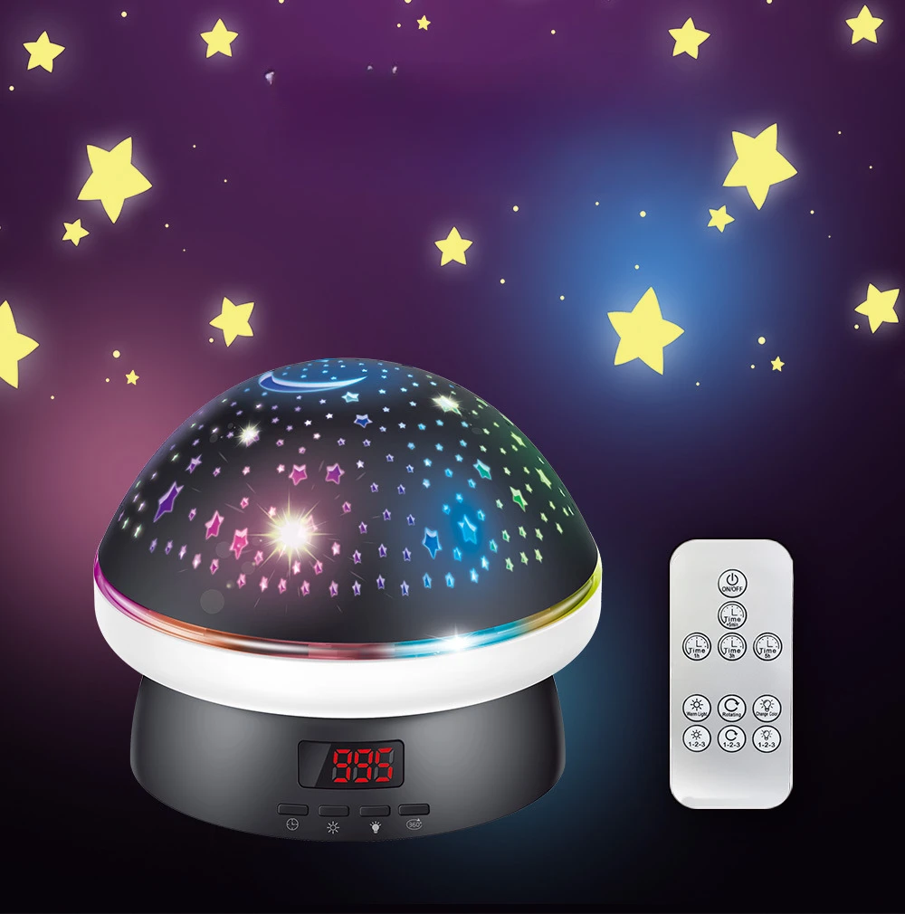 Proiettore a luce notturna Star Moon con Timer di controllo remoto proiettore a 3 livelli rotante a 360 gradi per regali per bambini