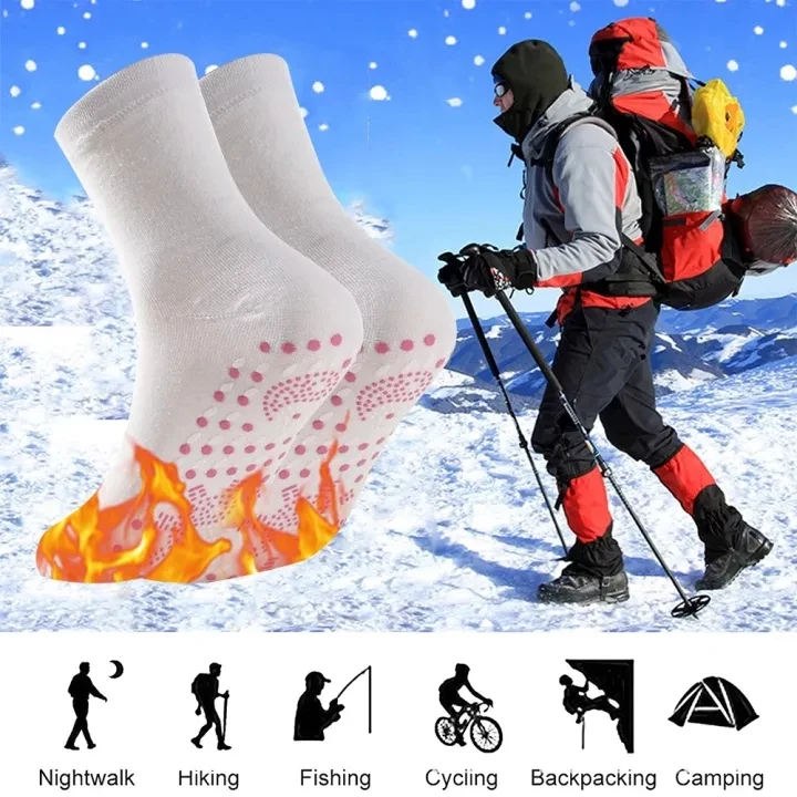 2Pcs Tourmaline Slimming Health Sock Winter Warm Thermal Self-Heating Sock Health Care Socks Short Sock Magnetic Therapy Sox