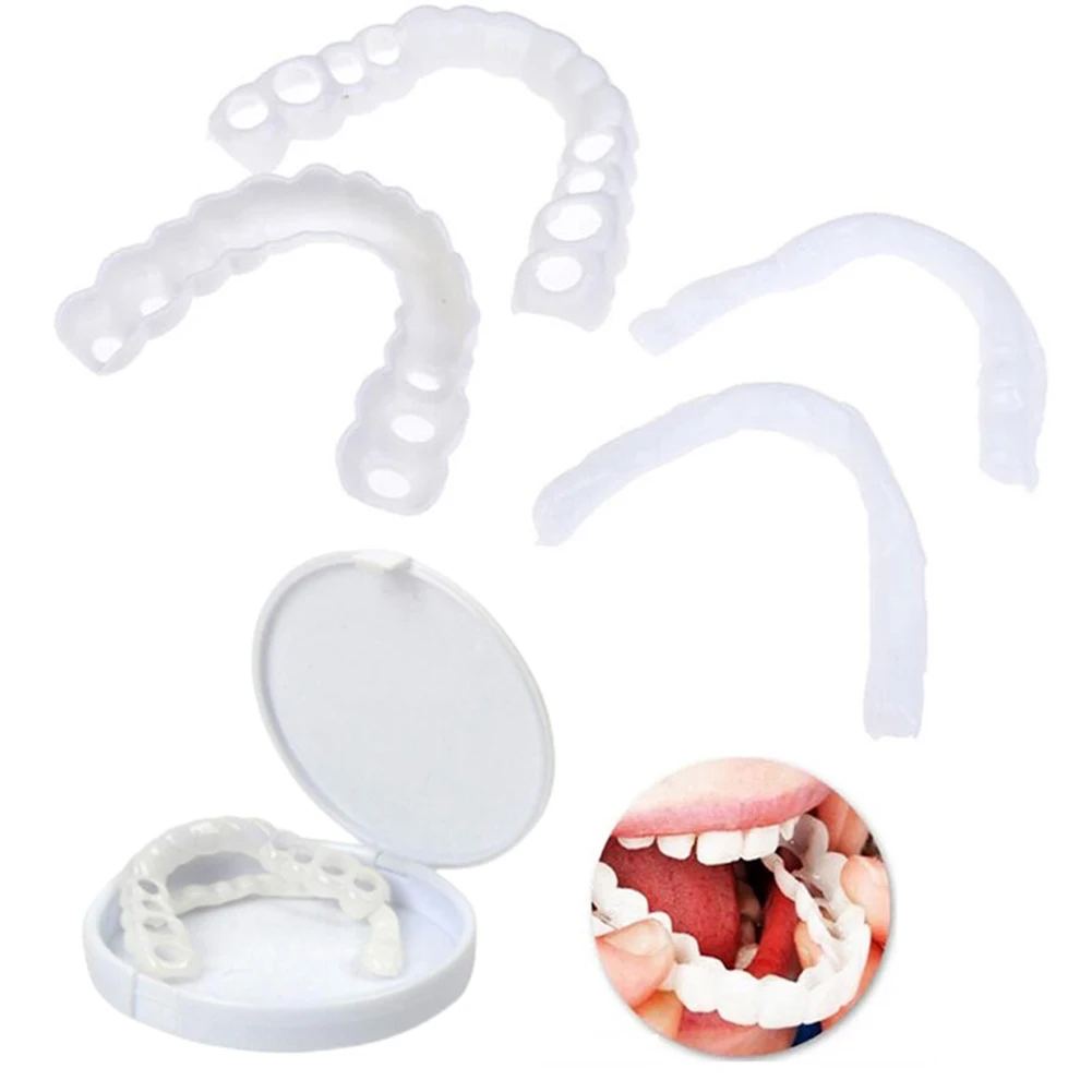 4-6 pares de dentaduras postizas de mandíbula superior e inferior, cuidado de dientes, comodidad, protege tus dientes, dientes postizos perfectos para hombres y mujeres