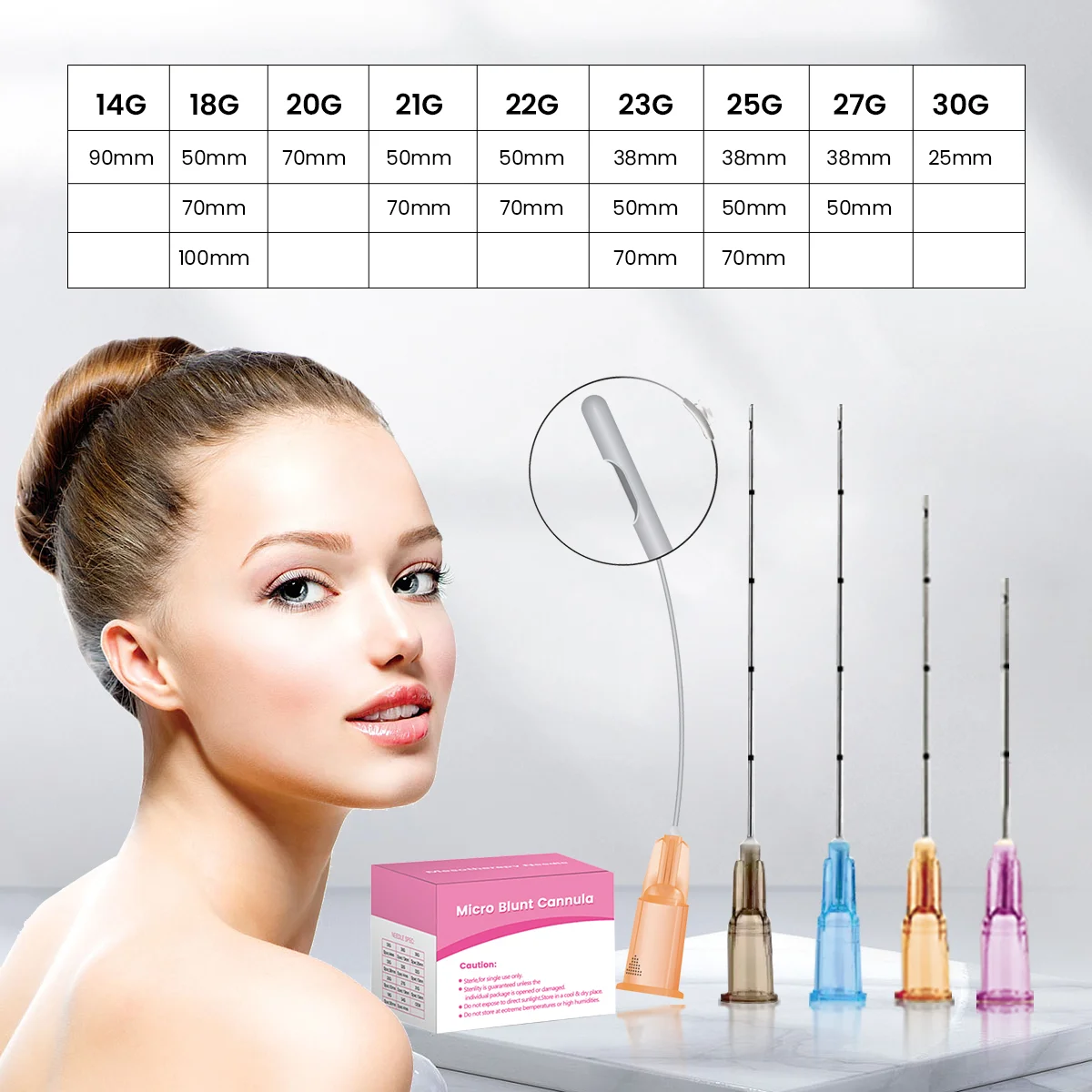 Hot Sale Disposable Mirco Blunt Cannula 18G 20G 22G 25G 27G Sterile Blunt Needle Tips For Beauty Filler Tools