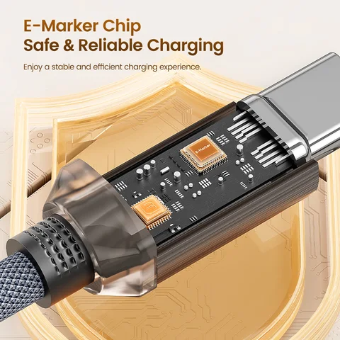 Кабель Toocki PD100W USB C-C для быстрой зарядки iPhone 15 и Samsung — фото модели