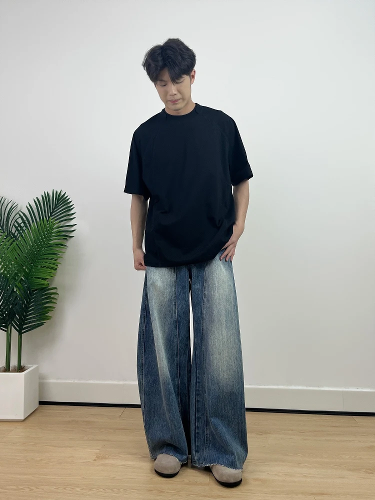 

Ретро американские широкие брюки с завышенной талией, 3D пошивные джинсы, молодежные модные свободные прямые джинсы-трубы для подростков