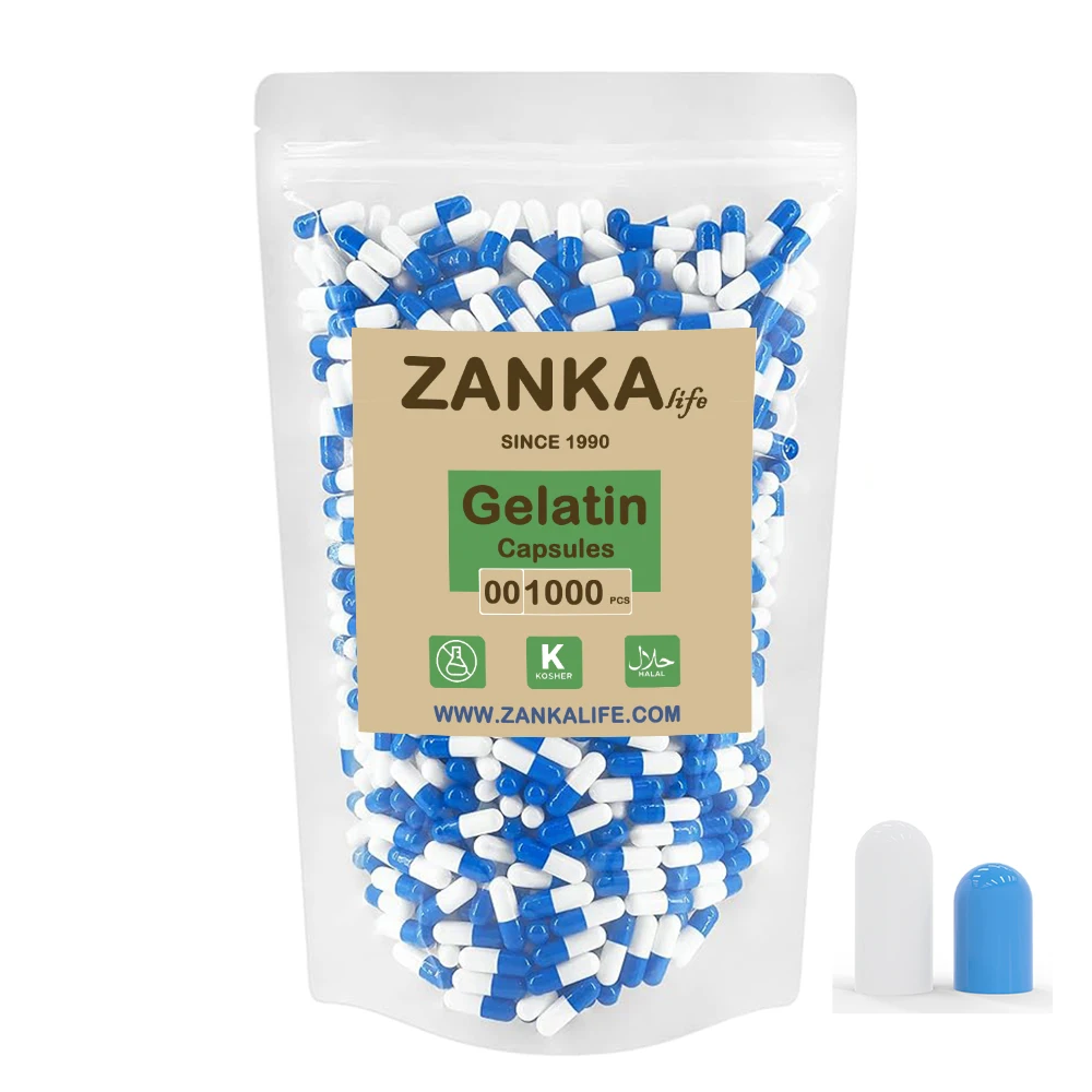 Wholesale Blue-White Empty Gelatin Capsules Szie 00 0 1 2 3 4 Joined Separated Gelatin Capsules