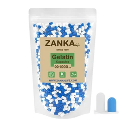 Venta al por mayor de cápsulas de gelatina vacías azul-blanco Szie 00 0 1 2 3 4 cápsulas de gelatina separadas unidas