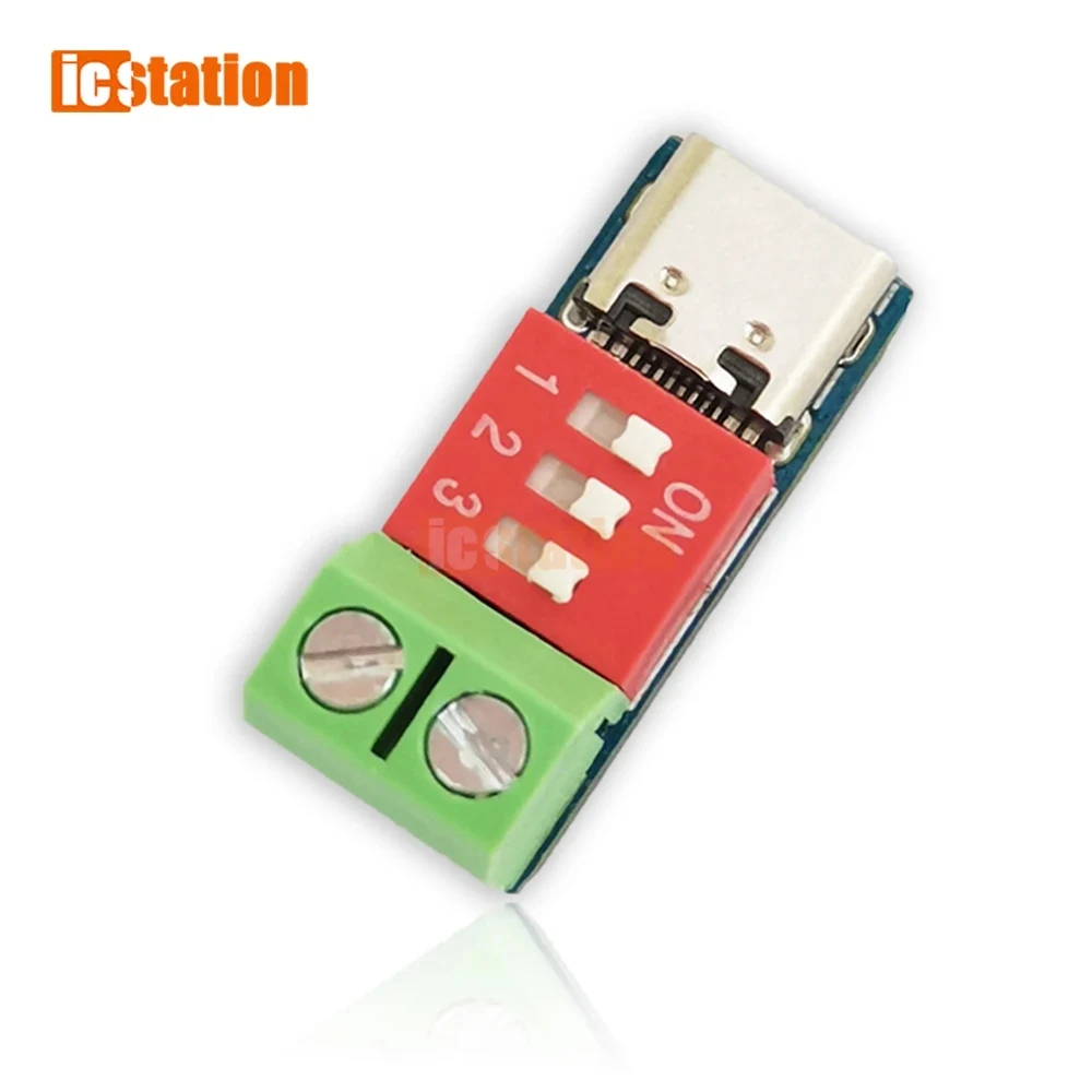 PDSink PD decoy QC PD Placa de prueba de carga rápida voltaje ajustable 5 ~ 20V ajuste de código de dial PD Placa de disparo tipo c