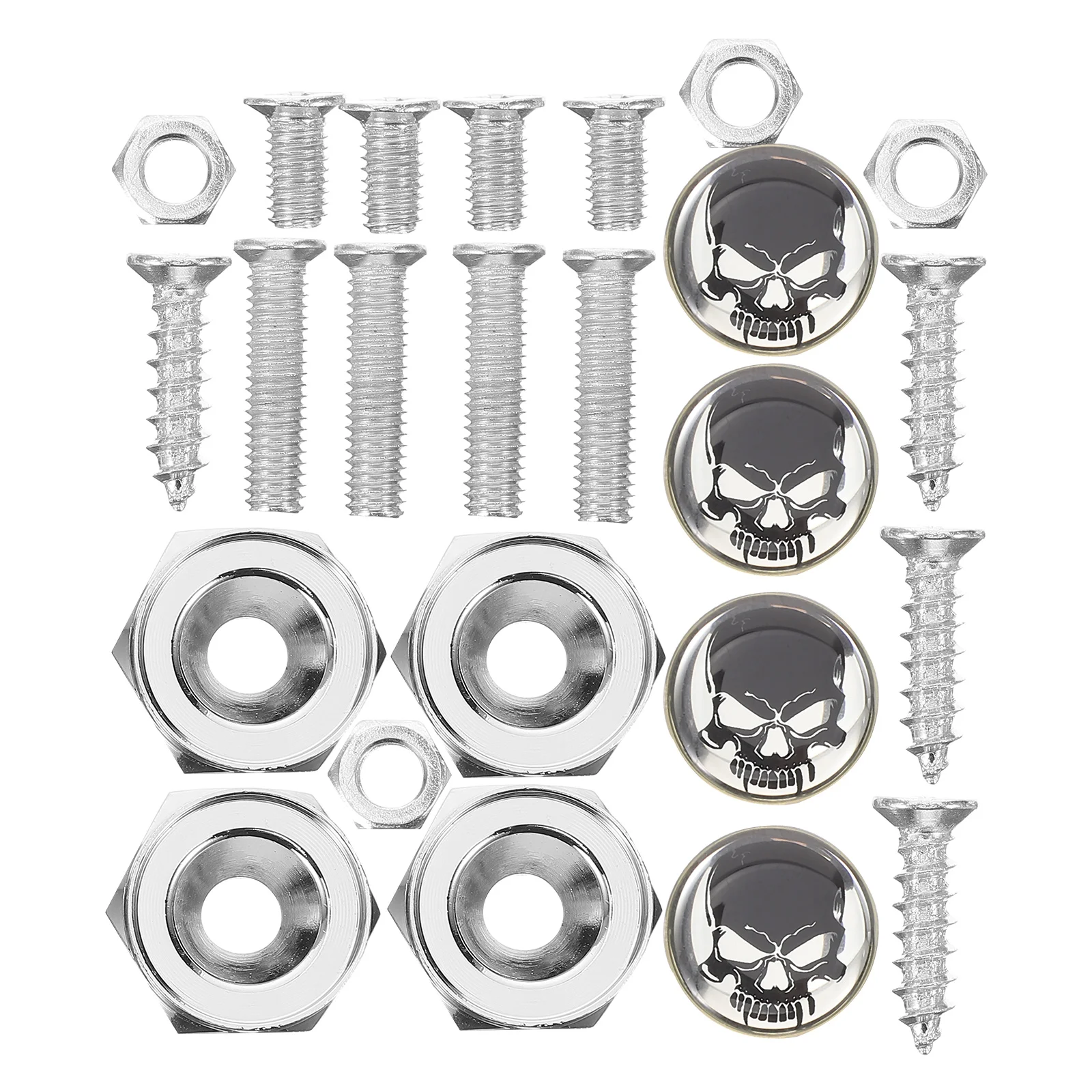 

Skull License Plate Screws Kit Mount Mounting Accessories Replaceable Crystal Glue