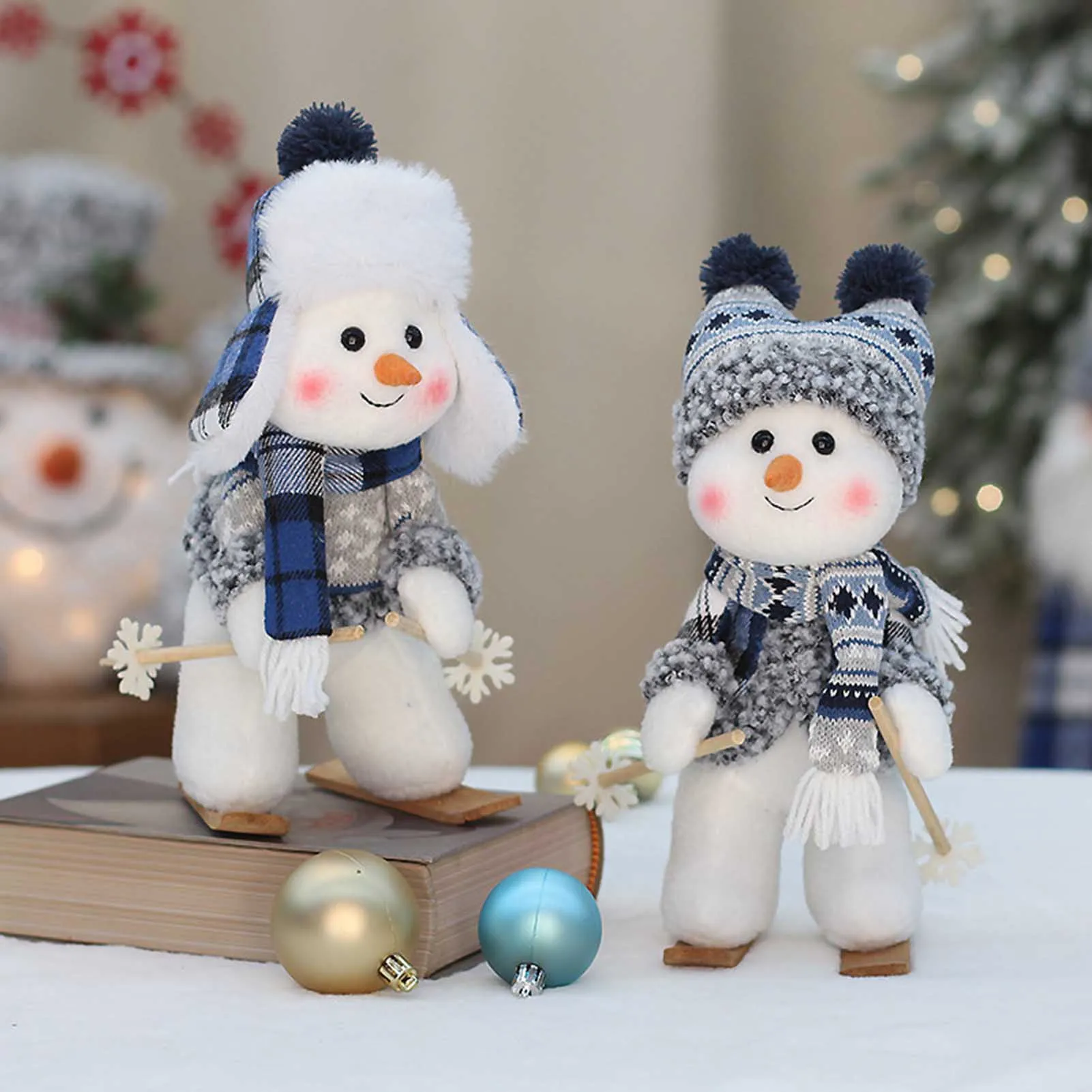 Muñeco de nieve de Navidad Kawaii para niños y bebés, muñeco de peluche realista, cojín de almohada suave encantador