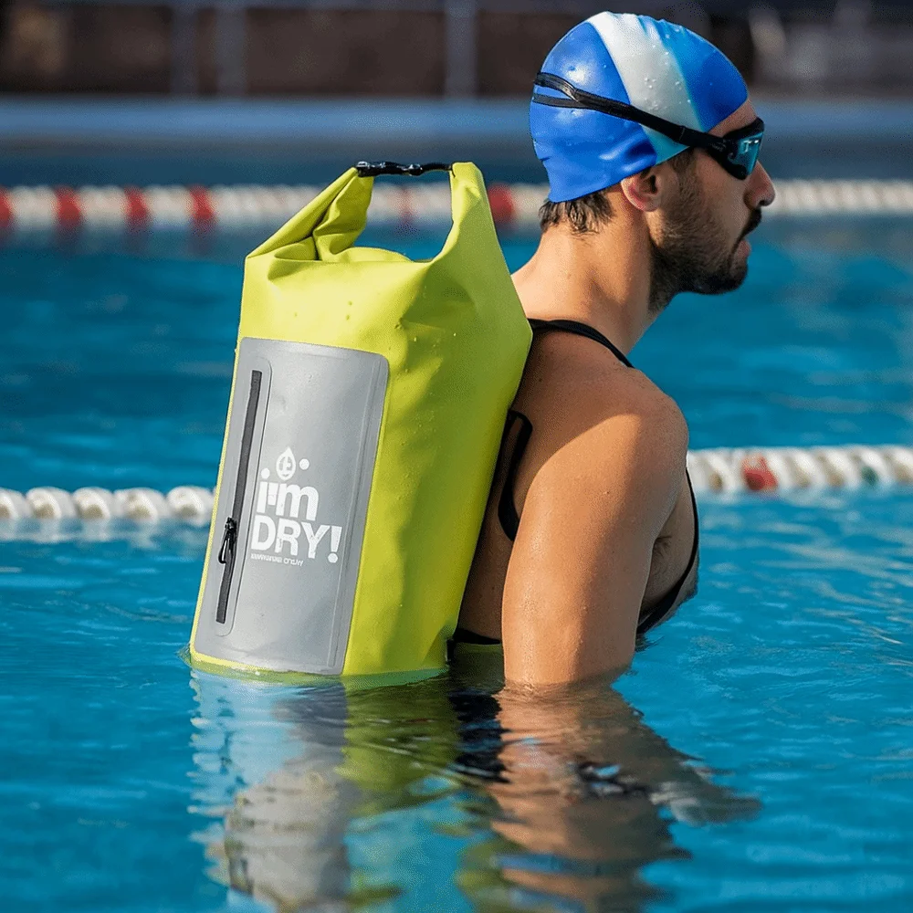 10/15L Waterproof Dry Bag Large-Capacity Waterproof Swimming Bucket Bag with Shoulder Straps Lightweight Beach Backpack
