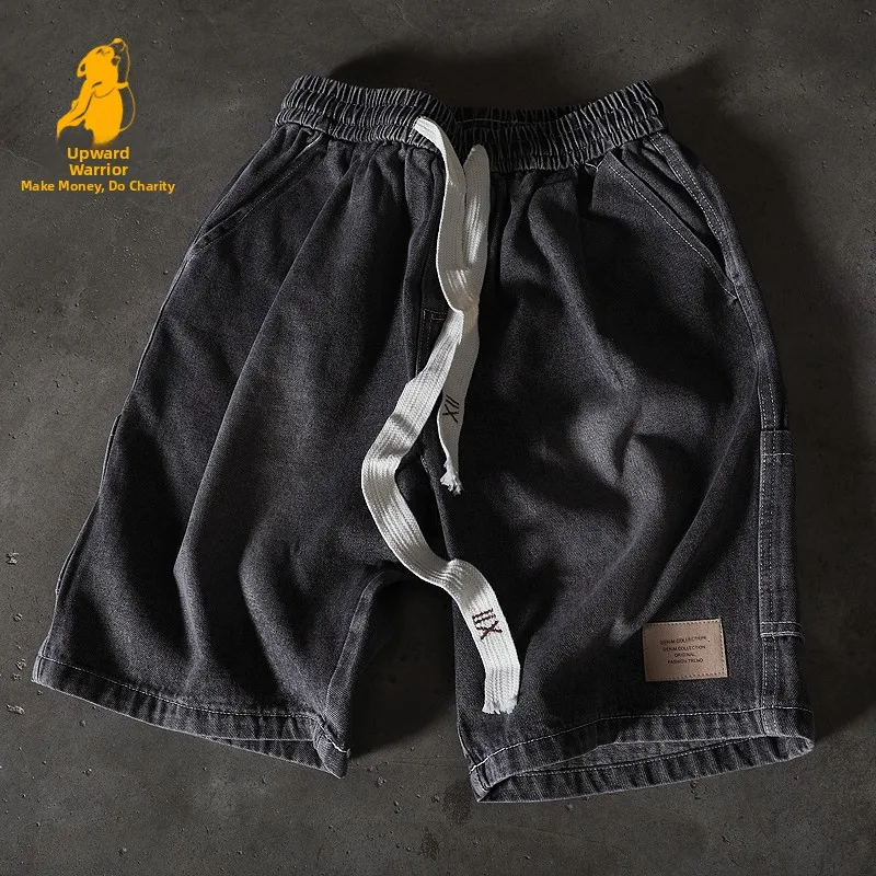 Summer Men's Denim Shorts Thin Five-Point Casual Workwear Vintage Washed Trendy Brand Youthful Active Daily Wear Jeans Shorts