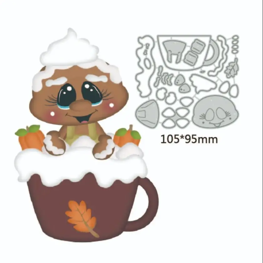 2023 جديد قطع معدنية يموت الحلوى الزنجبيل رجل الديكور سكرابوكينغ النقش كليب بوك قالب بطاقات المعايدة اليدوية يموت #2