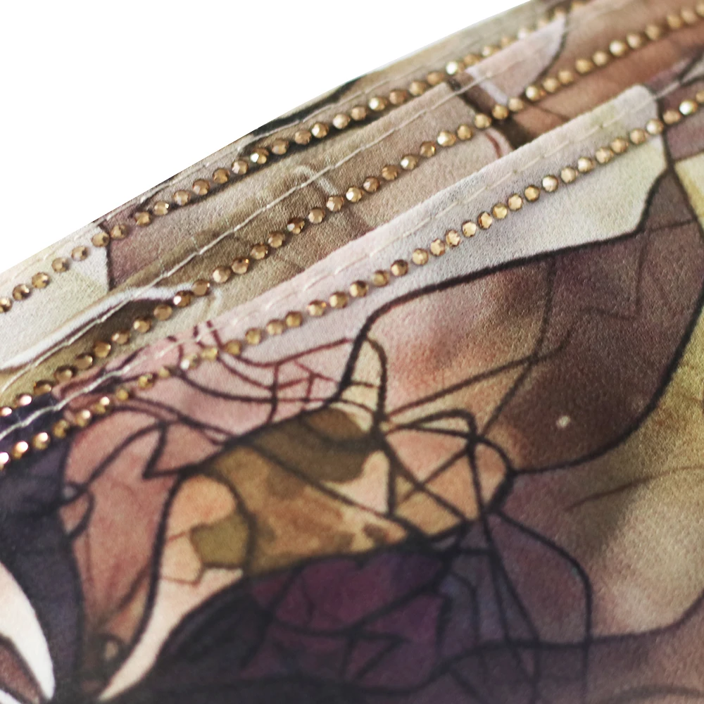 Mit Strass verzierter bedruckter Chiffon-Hijab, arabischer Stil, weiche Nebel-Farbpalette, hautfreundliche Haptik, tägliche Eleganz bis Enha