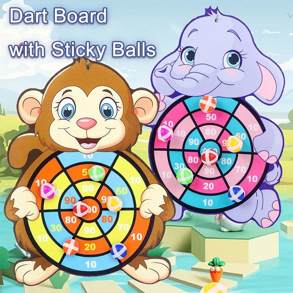 Creative With Sticky Balls Dart Board Animal Target Sports Accessories Dart Toy Parent-child Interactive Toys Leisure Time