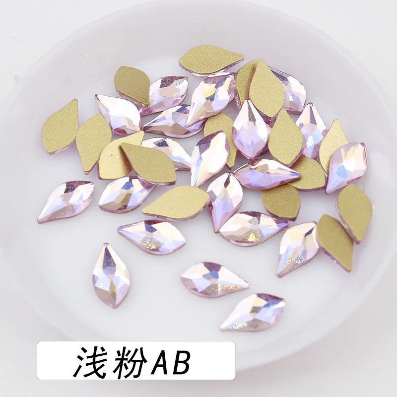 5*10mm Pear shaped Boutique AB Color Flat bottom nail art rhinestones Glass crystal 3D nail decoration Multiple shapes wholesale