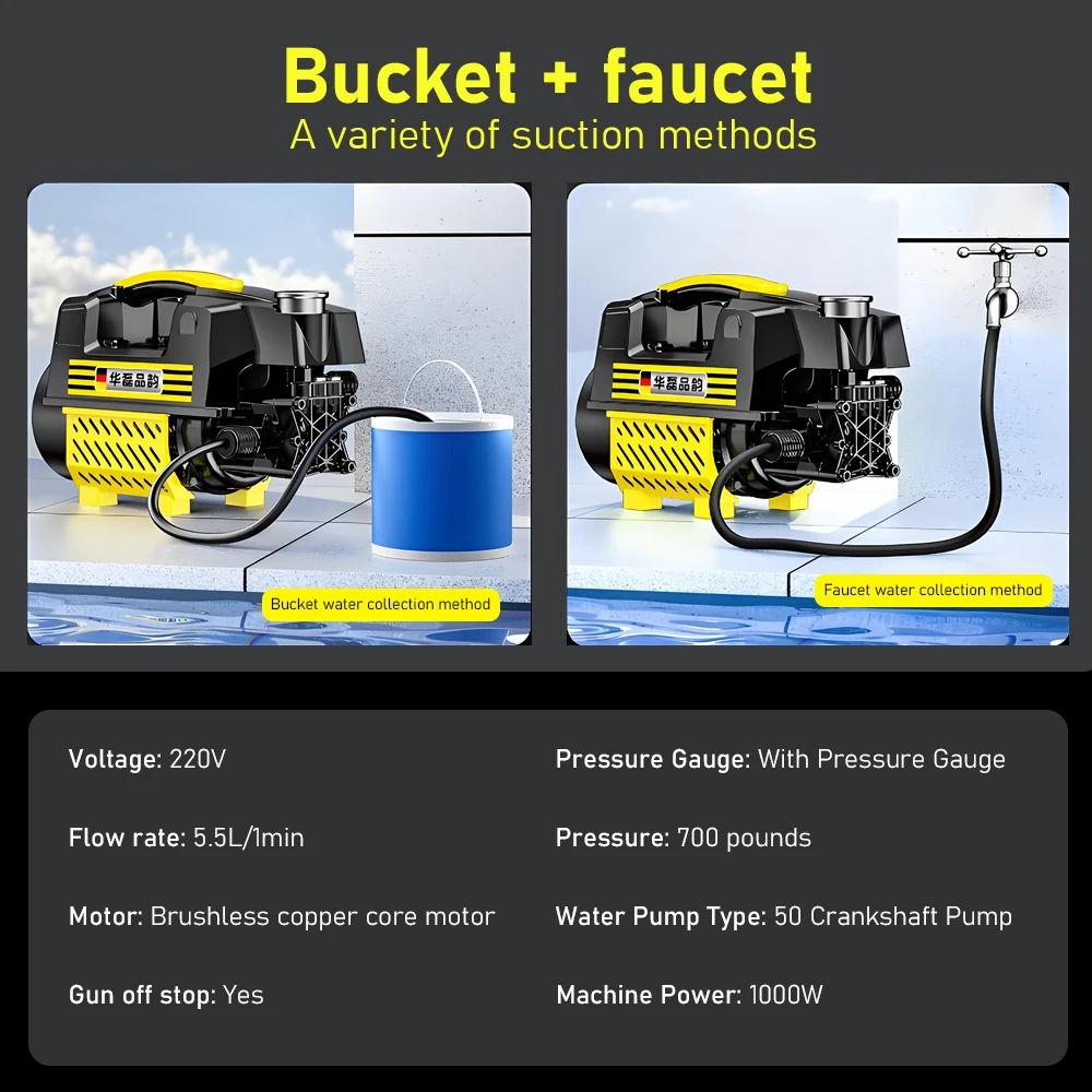 Multi-function Portable Car Wash Pump 220V Household High Pressure Car Wash Water Gun Car Wash Machine Cleaning Machine