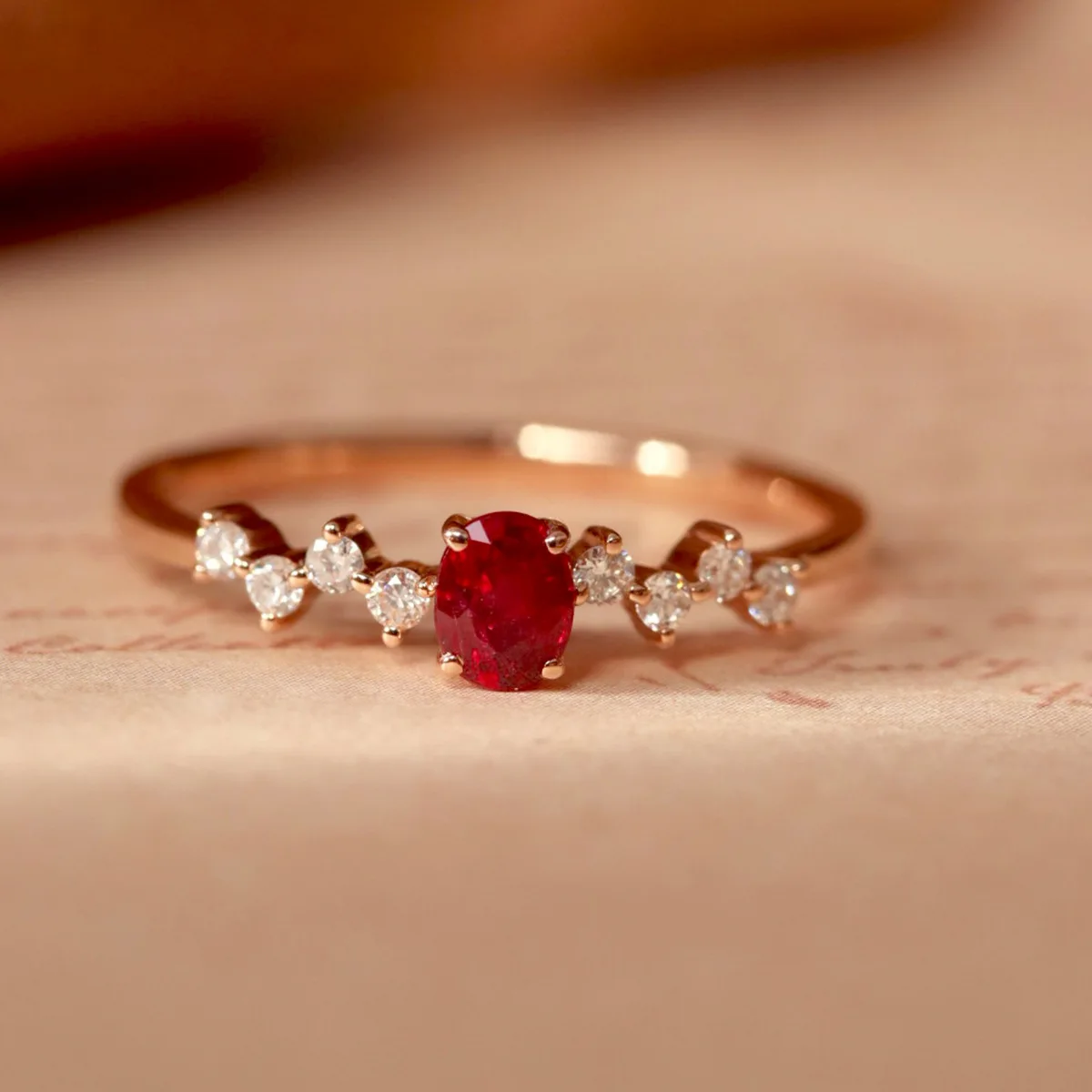 

Ins Chic Luxury 925 Silver Cushion Ruby Finger Band For Women 18K Rose Gold Round Diamond Zircon Wedding Engagement Ring Jewelry