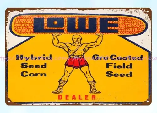 Lowe Hybrid Seed Corn ranch farmyard metal tin sign bedroom interior ideas