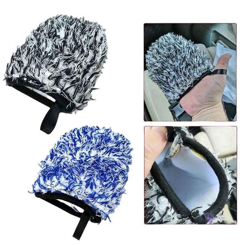Mikrofaser Auto Waschen Handschuhe Auto Radnabe Felge Reinigung Mitt Ultra-Weiche Verdickung Waschen Handschuh Für Auto Detaillierung Pflege amagi