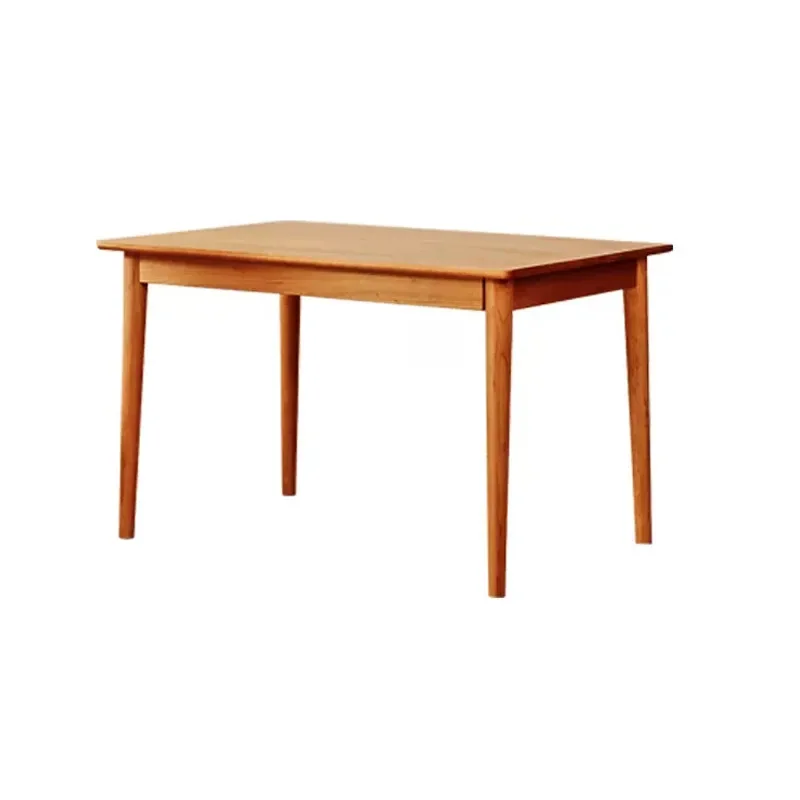 

Retractable dining table, Nordic rectangular log cherry wood pull simple unilateral extended dining table