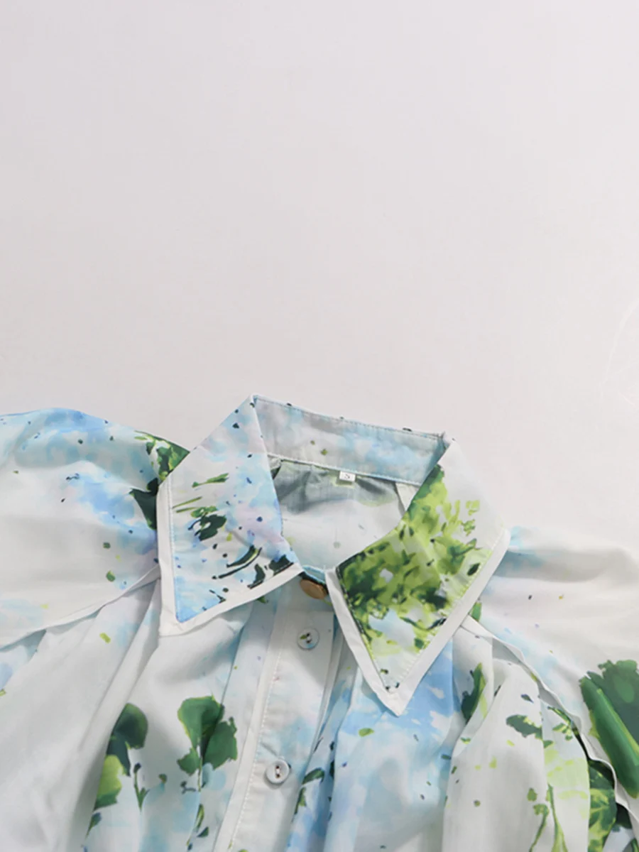 CHICEVER Hit couleur épissé à lacets Chic robe femme revers manches courtes ample vacances voyage femmes robes été mode nouveau