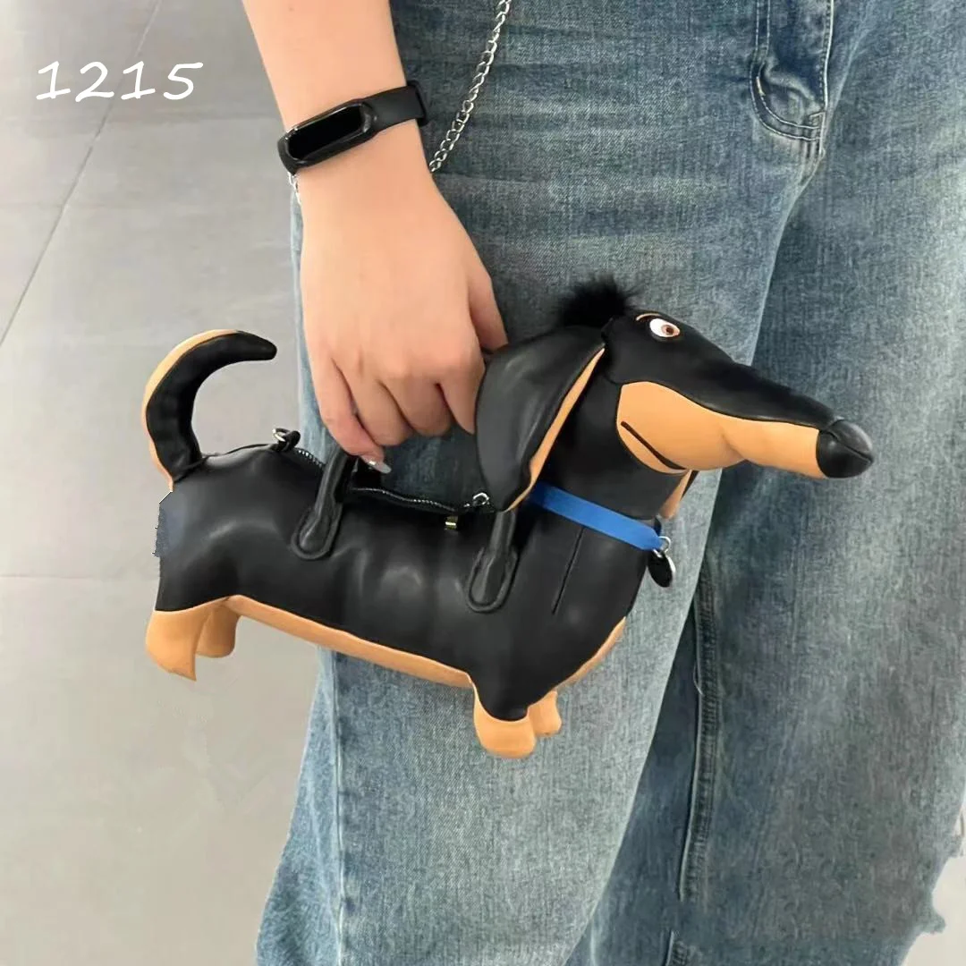 Cartoon jamnik kształt psa torebka damska torebki torba na ramię dziewczęca torba typu crossbody projektant panie Mini kopertówka