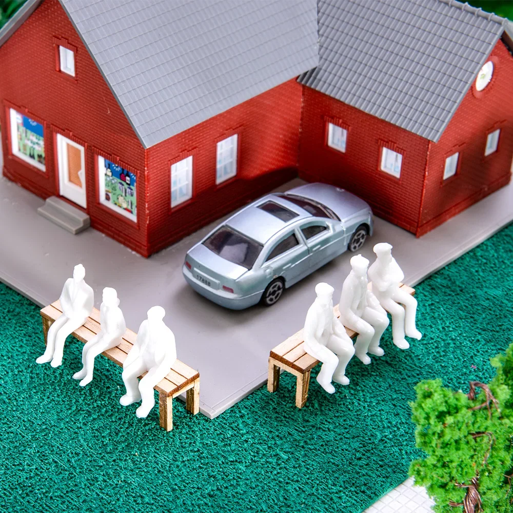 20 sztuk miniaturowe figurki Model niepomalowane osoby siedzące ABS plastikowe zabawki dla majsterkowiczów układ pociągu kolejowego/materiały Sandtable/Diorama