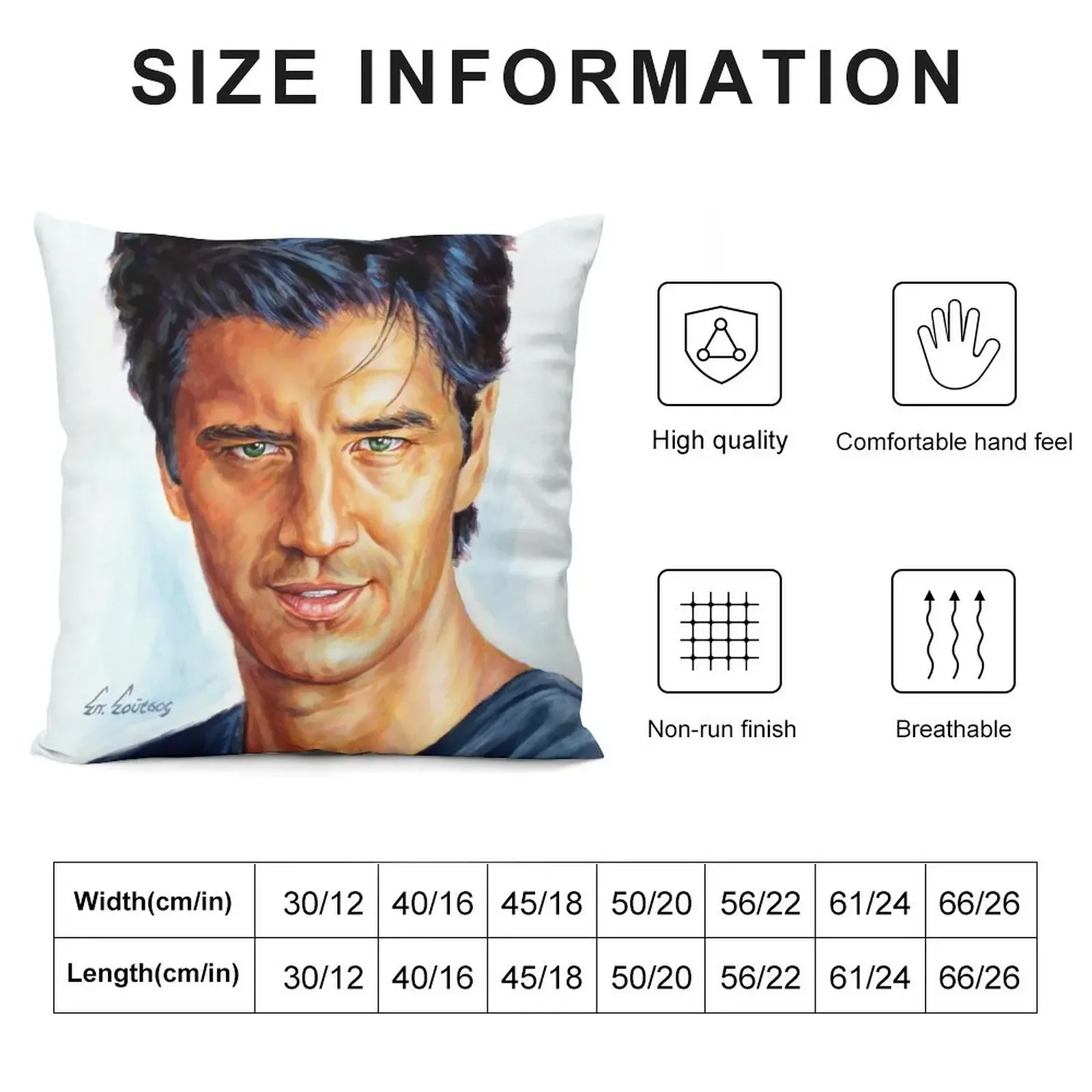 Sakis Rouvas - Σ?κη? Ρουβ?? πορτρα?το ζωγραφικ?? Throw Pillow Bed pillowcases Anime pillow