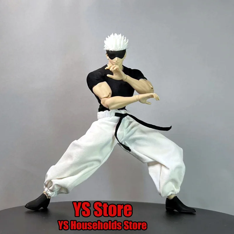 

1/12 Gojo Satoru Man Figure Knitted/Pu Vest Bloomers Pants Clothes Toys Accessory For Anime Jujutsu Kaisen Anime Soldier Cosplay