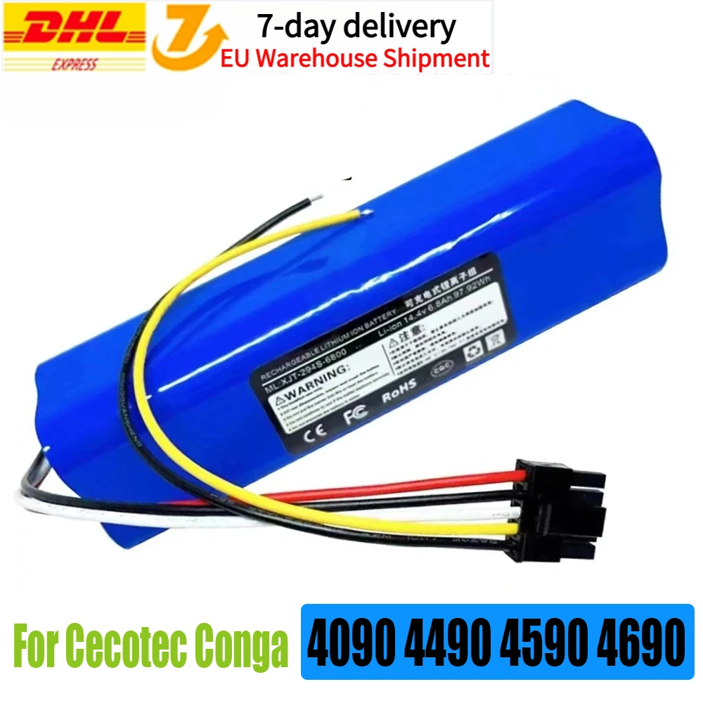 

14.8V 12800mAh 100% New CECOTEC CONGA 4090 4490 4690 4590 Mopping Robot Battery Pack Netease Intelligent Manufacturing NIT Model