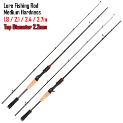 Medium Hardness Carbon Fiber Lure Carp Trout Fly Fishing Rod Spinning and Casting Rod 1.8/2.1/2.4m Boat Raft Stream Fishing