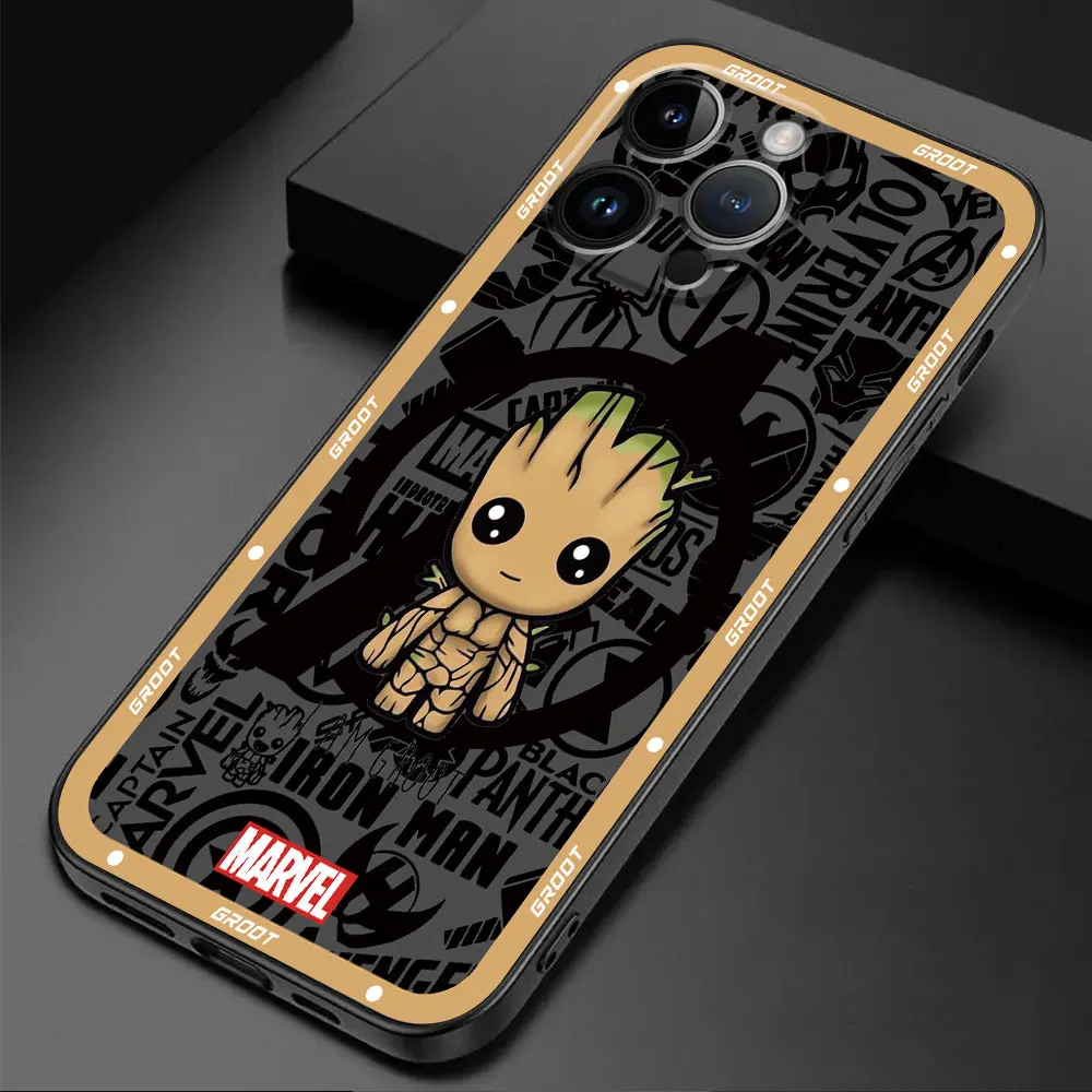 Marvel Spider Man Groot Phone Case for Apple iPhone 15ProMax XR 14 Pro 7 8 Plus 11 Pro 16 XS Max 13 Mini 12 SE Matte Soft Cover