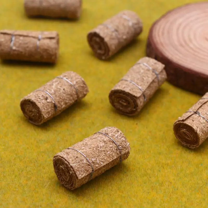 4 Stuks 1/12 Poppenhuis Mini Hooibalen Hooiberg Model Poppenhuis Boerderij Decoratie Speelgoed Poppenhuis Micro Scène Decor Accessoires